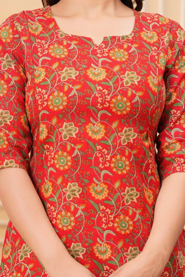 Women's_Pure_Cotton_Printed_Maternity_Co-ord_Set_of_Orange_Color_|_Comfortable_&_Elegant_Everyday_Wear