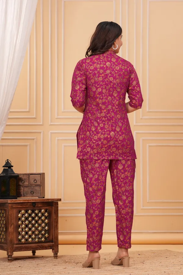 Women's_Pure_Cotton_Printed_Maternity_Co-ord_Set_of_Dark_Pink_Color_|_Comfortable_&_Elegant_Everyday_Wear