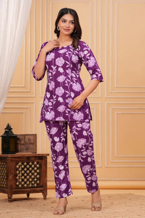 Women's_Pure_Cotton_Printed_Maternity_Co-ord_Set_of_Purple_and_White_Color_|_Comfortable_&_Elegant_Everyday_Wear