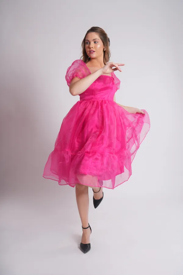Women's_Pure_Cotton_Barbie_Dress_of_Dark_Pink_Color_|_Comfortable_&_Elegant_Everyday_Wear