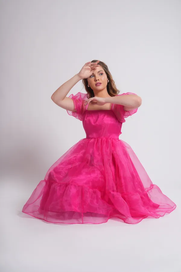 Women's_Pure_Cotton_Barbie_Dress_of_Dark_Pink_Color_|_Comfortable_&_Elegant_Everyday_Wear