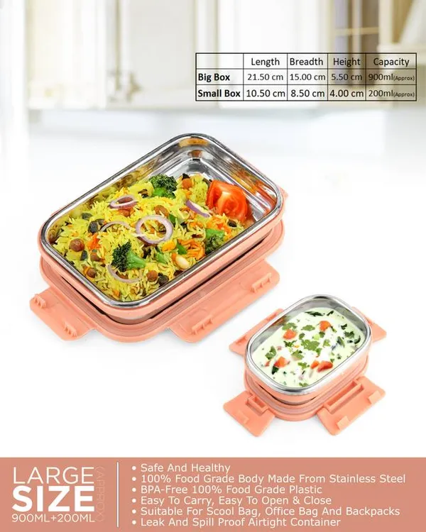 Peach_Fusion_Iv_Stainless_Steel_Tiffin_For_Kid_2_Containers_Office_Lunch_Box_(1100_Ml)