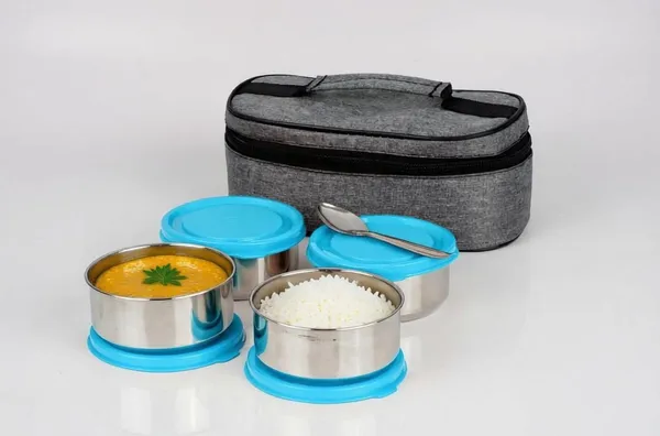 Sky_Blue_Stainless_Steel_Lunch_Box_Set_With_Insulated_Carry_Bag_,_4_Round_Containers_With_Red_Leak-Resistant_Lids_&_Spoon_,_For_Office,_School,_Travel
