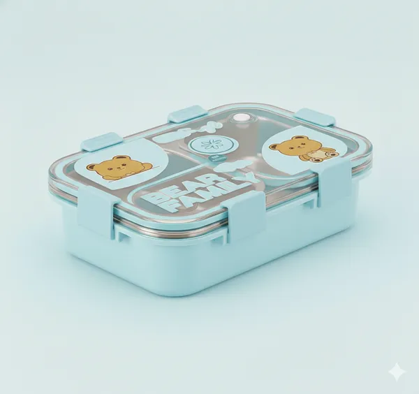 Sky_Blue_Premium_Bear_Family_Kids_Lunch_Box_With_Fork_&_Spoon_,_Bpa-Free_Airtight_Tiffin_With_2_Compartments_&_Leakproof_Lid_,_Durable_Microwave-Safe_&_Freezer-Safe_Food_Storage_Box_,_Cute_Cartoon_Design_For_School,_Picnic_&_Travel