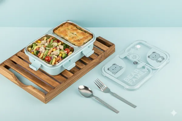 Sky_Blue_Premium_Bear_Family_Kids_Lunch_Box_With_Fork_&_Spoon_,_Bpa-Free_Airtight_Tiffin_With_2_Compartments_&_Leakproof_Lid_,_Durable_Microwave-Safe_&_Freezer-Safe_Food_Storage_Box_,_Cute_Cartoon_Design_For_School,_Picnic_&_Travel