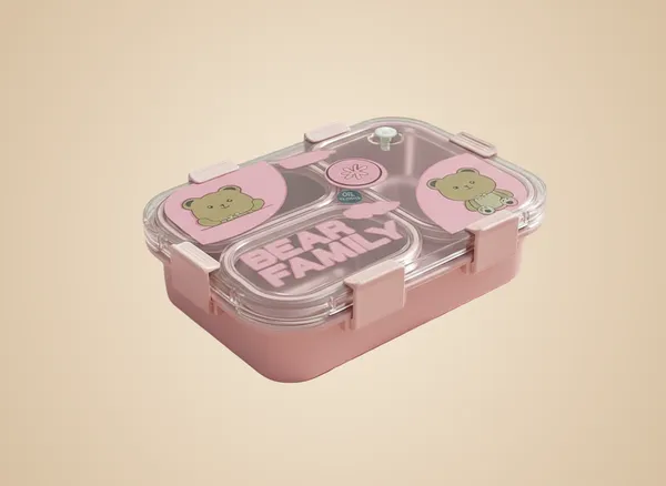 Pink_Premium_Bear_Family_Kids_Lunch_Box_With_Fork_&_Spoon_,_Bpa-Free_Airtight_Tiffin_With_3_Compartments_&_Leakproof_Lid_,_Durable_Microwave-Safe_&_Freezer-Safe_Food_Storage_Box_,_Cute_Cartoon_Design_For_School,_Picnic_&_Travel