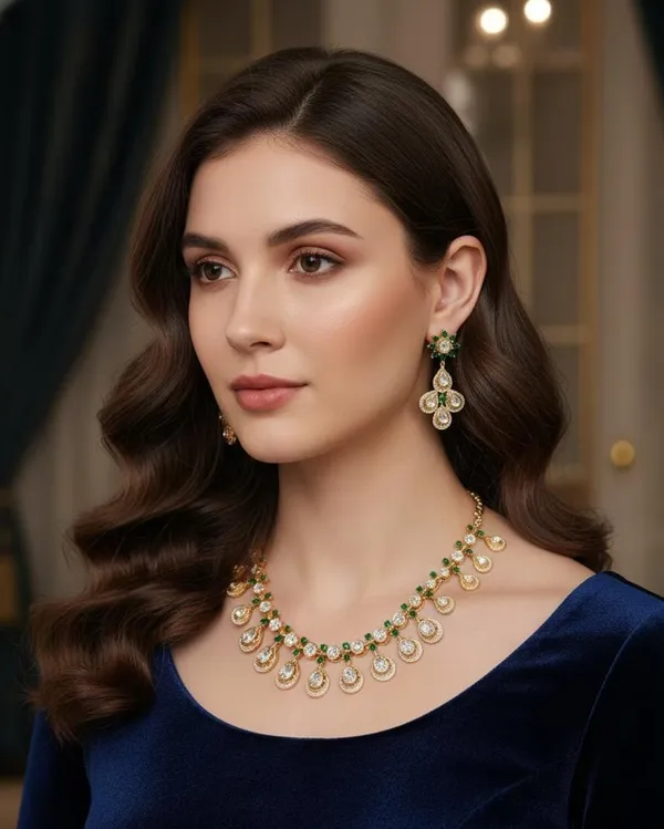 Gold_And_Green_Kundan_Emerald_Statement_Necklace_Set_For_Women