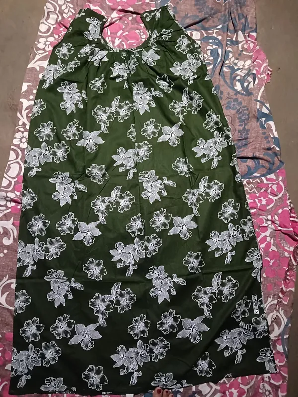 Green_Cotton_Floral_Print_Sleeveless_Nightdress_For_Women