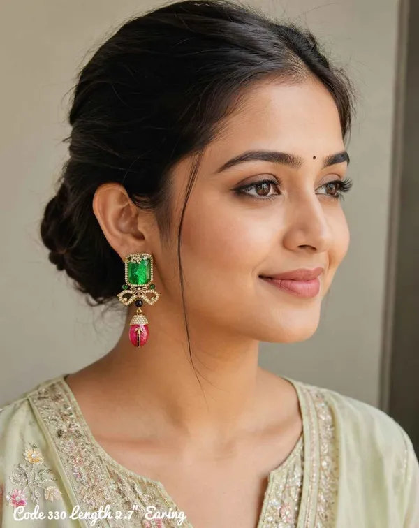 Green_And_Pink_Kundan_Emerald_Stone_Drop_Statement_Earrings_For_Women