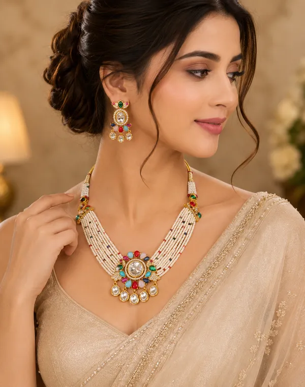 Multicolor_Kundan_Pearl_Stone_Necklace_Set_For_Women