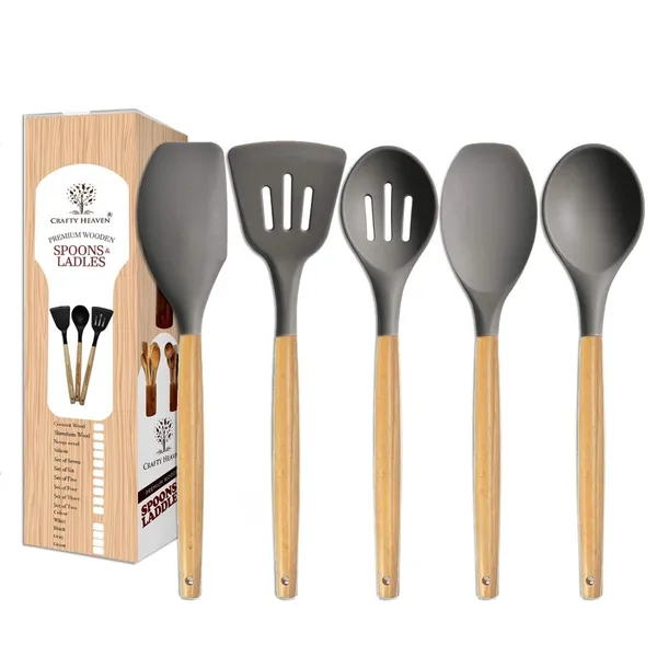 Silicone_Utensil_Set_With_Wooden_Handle