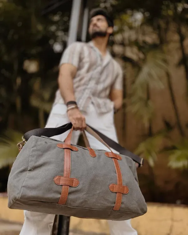 Upcycled_Canvas_Duffel_Travel_Bag_–_Black