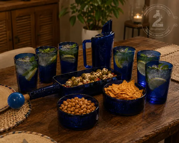 Antique_Blue_Luxury_Entertaining_Set_–_Handcrafted_from_Real_Upcycled_Glass_Bottle