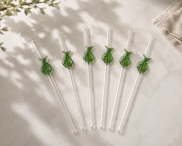 Artisan_Handcrafted_Glass_Straws_(Featuring_the_Green_Fish_Design)_-_Set_of_6