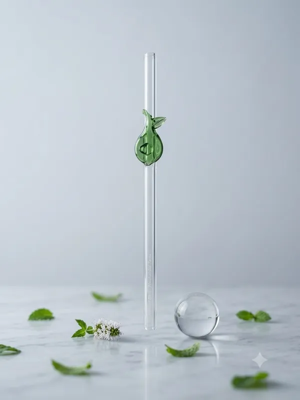 Artisan_Handcrafted_Glass_Straws_(Featuring_the_Green_Fish_Design)_-_Set_of_6