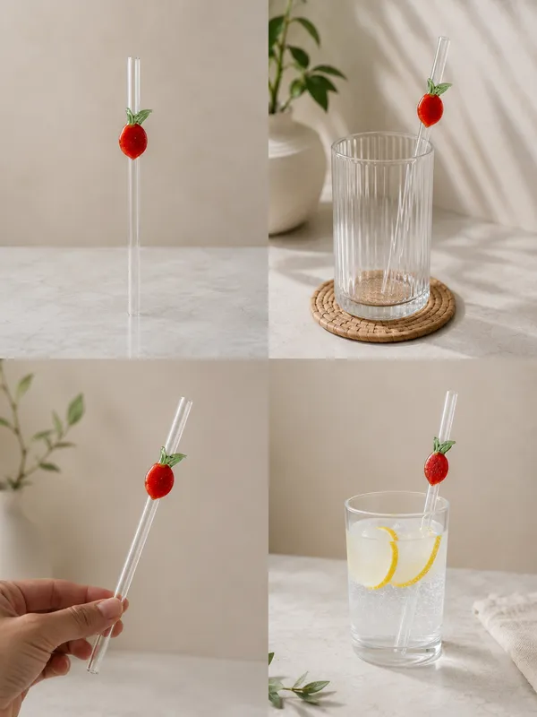 Artisan_Handcrafted_Glass_Straws_(Featuring_the_Strawberry_Design)_-_Set_of_6
