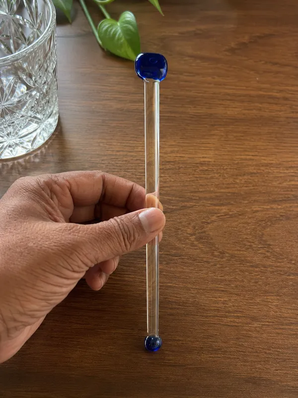 Handcrafted_Blue_Glass_Cocktail_Stirrer_–_8_Inch_-_Set_of_6