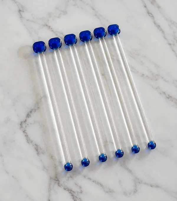 Handcrafted_Blue_Glass_Cocktail_Stirrer_–_8_Inch_-_Set_of_6