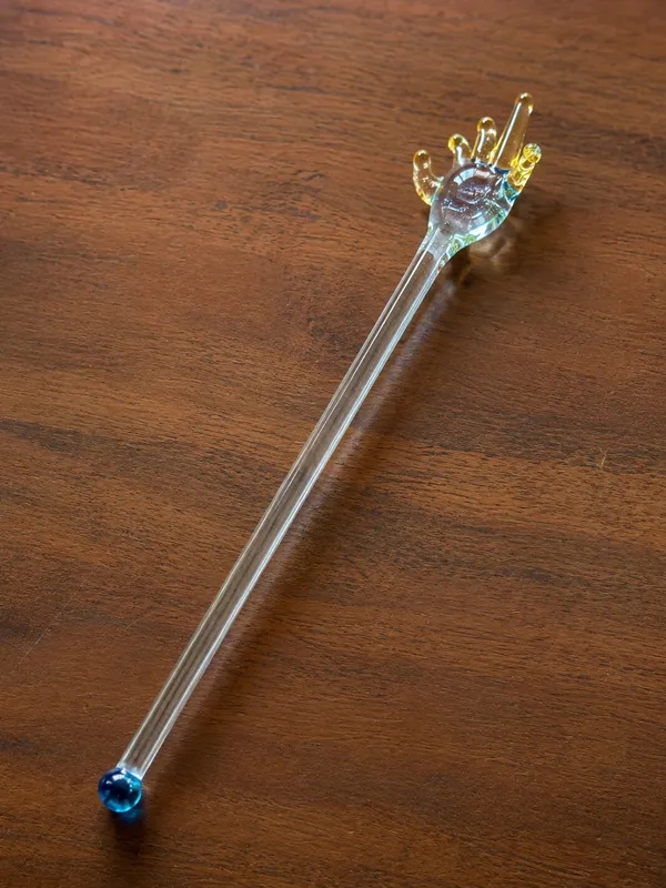 Handcrafted_Glass_Hand-Top_Cocktail_Stirrer,_8_Inch_-_Set_of_6