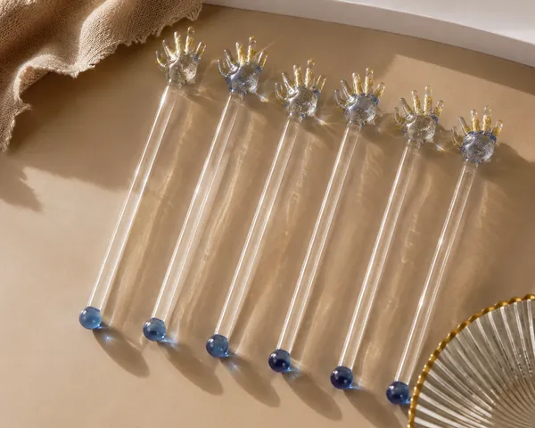 Handcrafted_Glass_Hand-Top_Cocktail_Stirrer,_8_Inch_-_Set_of_6