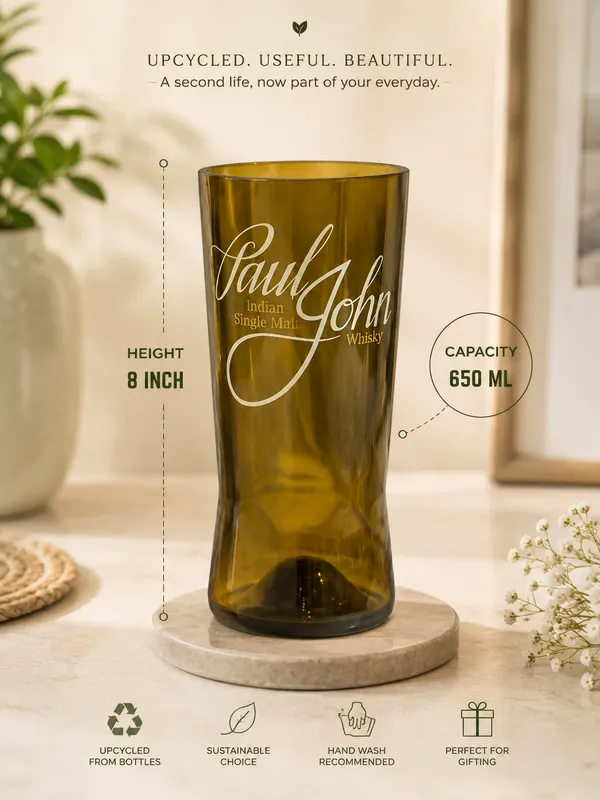 Upcycled_Olive_Green_Bottle_Tall_Glass_–_Single_|_650_ML_|_Made_from_Paul_John®_Bottle