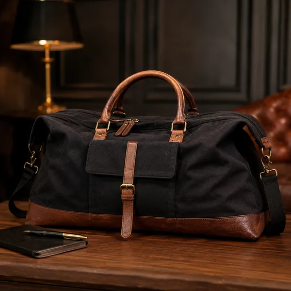 Parker_Canvas_Duffel_Bag_–_Black_(_Unisex)