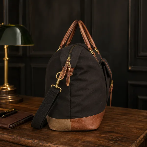 Parker_Canvas_Duffel_Bag_–_Black_(_Unisex)