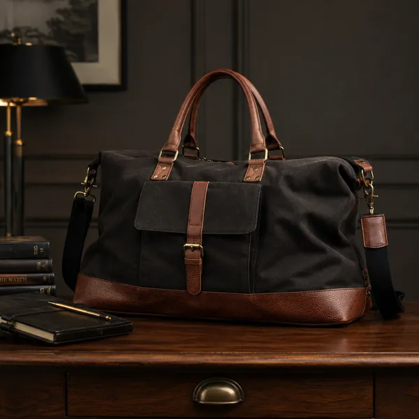 Parker_Canvas_Duffel_Bag_–_Black_(_Unisex)