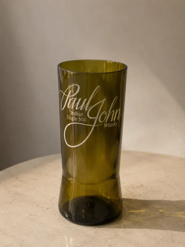 Upcycled_Olive_Green_Bottle_Tall_Glass_–_Single_|_650_ML_|_Made_from_Paul_John®_Bottle