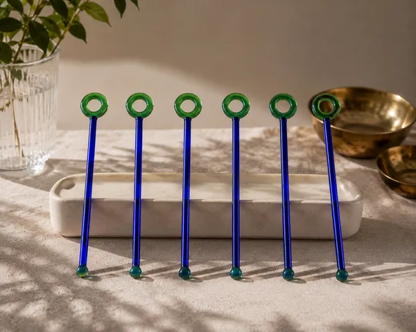 Set_of_6_Handcrafted_Glass_Cocktail_Stirrers_with_Green_Ring_Design_-_Set_of_6