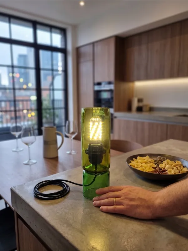 The_Reborn_Glow:_Upcycled_Glass_Bottle_Table_Lamp