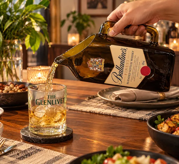 Upcycled_Ballantine’s®_Bottle_Serving_Jug_|_600_ML_|_Amber_Glass_|__Labels_on_Both_Sides