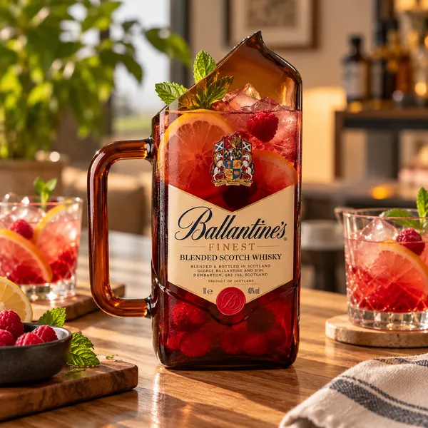 Upcycled_Ballantine’s®_Bottle_Serving_Jug_|_600_ML_|_Amber_Glass_|__Labels_on_Both_Sides