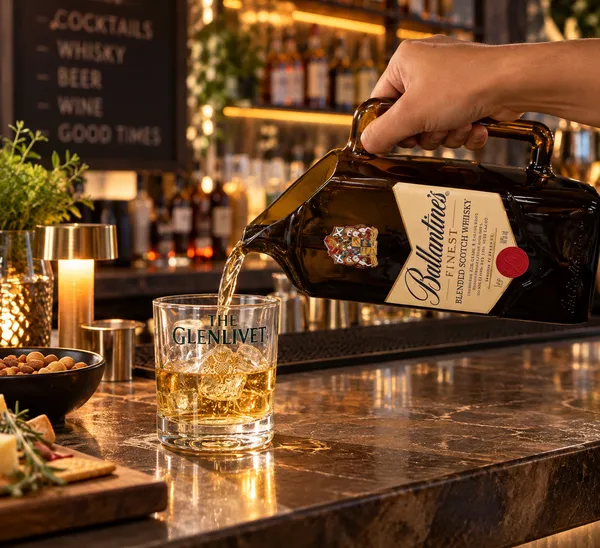 Upcycled_Ballantine’s®_Bottle_Serving_Jug_|_600_ML_|_Amber_Glass_|__Labels_on_Both_Sides