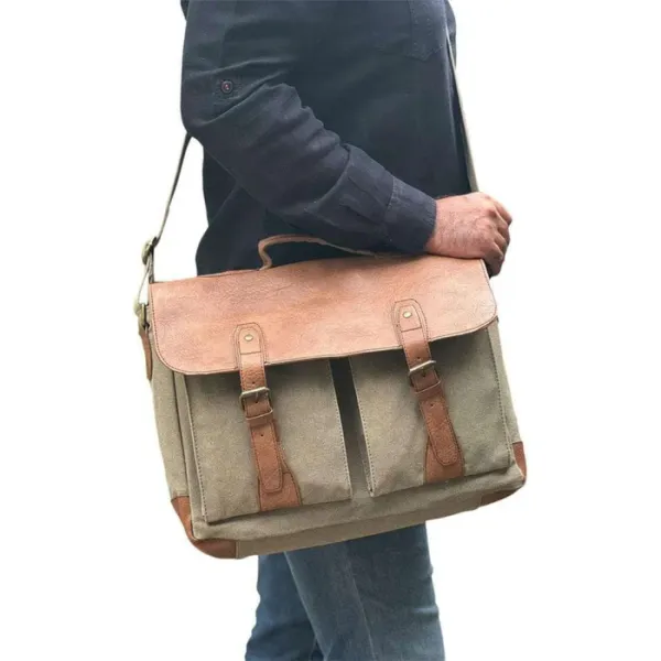 Upcycled_Canvas_Flap_Messenger_Laptop_Bag_for_Men_&_Women_–_Brown