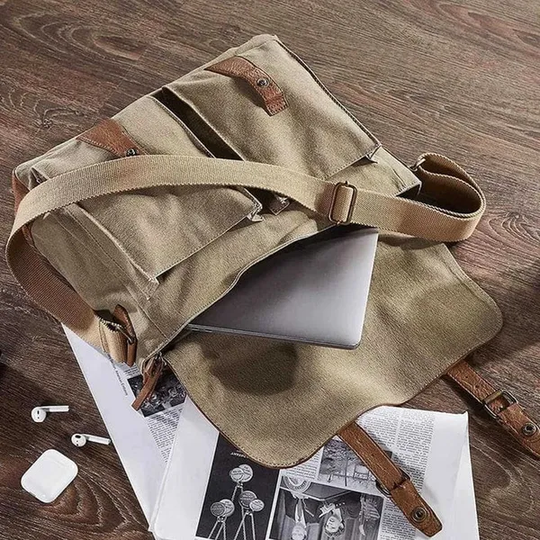 Upcycled_Canvas_Flap_Messenger_Laptop_Bag_for_Men_&_Women_–_Brown