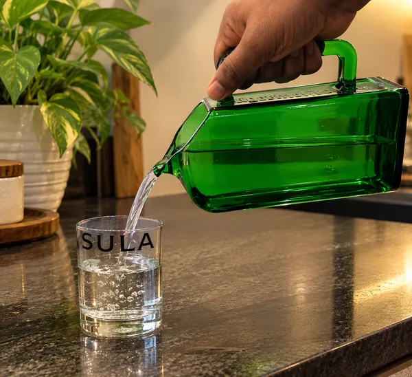 Upcycled_Jägermeister®_Bottle_Jug_|_650_ML_|_8.75_Inch_Height_|_Handcrafted_Green_Glass_Water_Jug