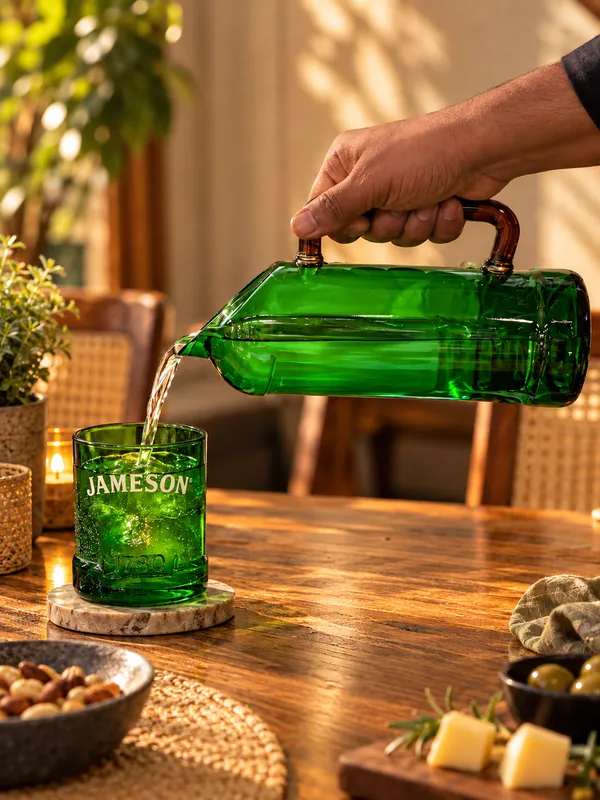 Upcycled_Jameson®_Green_Glass_Jug_|_Handcrafted_Glass_Pitcher_|_Brown_Glass_Handle_|_Made_from_Original_Jameson®_Bottle