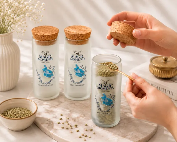 Upcycled_Magic_Moments®_Frosted_Glass_Storage_Jar_with_Cork_Lid_–_170_ML_|_4_Inch