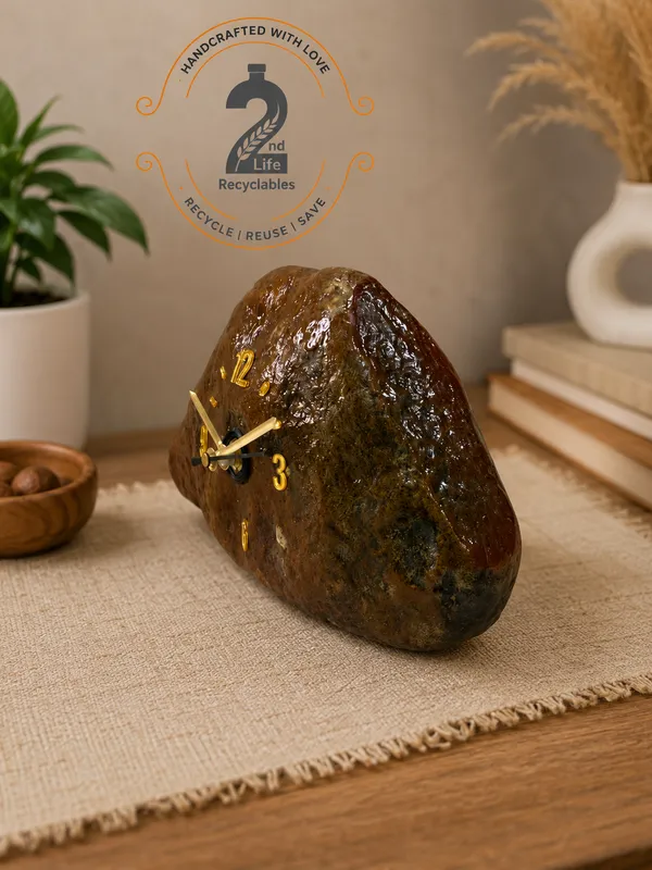 Upcycled_Natural_River_Stone_Clock_–_Golden_Olive_Stone_Edition