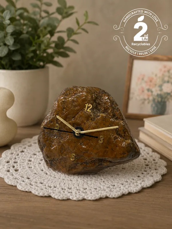 Upcycled_Natural_River_Stone_Clock_–_Walnut_Earth_Stone_Edition