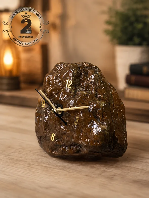 Upcycled_Natural_River_Stone_Clock_–_Walnut_Earth_Stone_Edition