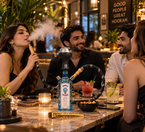 Upcycled_Bombay_Sapphire®_Bottle_Standing_Hookah_|_Complete_Hookah_Set_|_Premium_Accessories_Included_|_Made_from_Original_Bombay_Sapphire®_Gin_Bottle