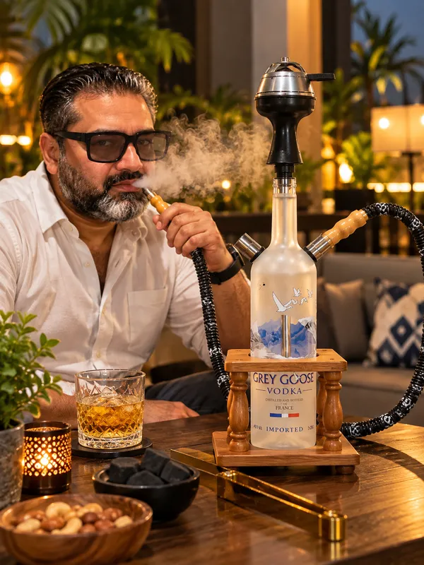 Upcycled_Grey_Goose®_Bottle_Hookah_with_Wooden_Stand_|_Handcrafted_Glass_Hookah_|_Made_from_Original_Grey_Goose®_Bottle