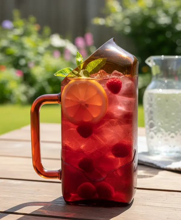 Upcycled_Ballantine’s®_Bottle_Serving_Jug_–_Amber_Glass_|_With_Handle