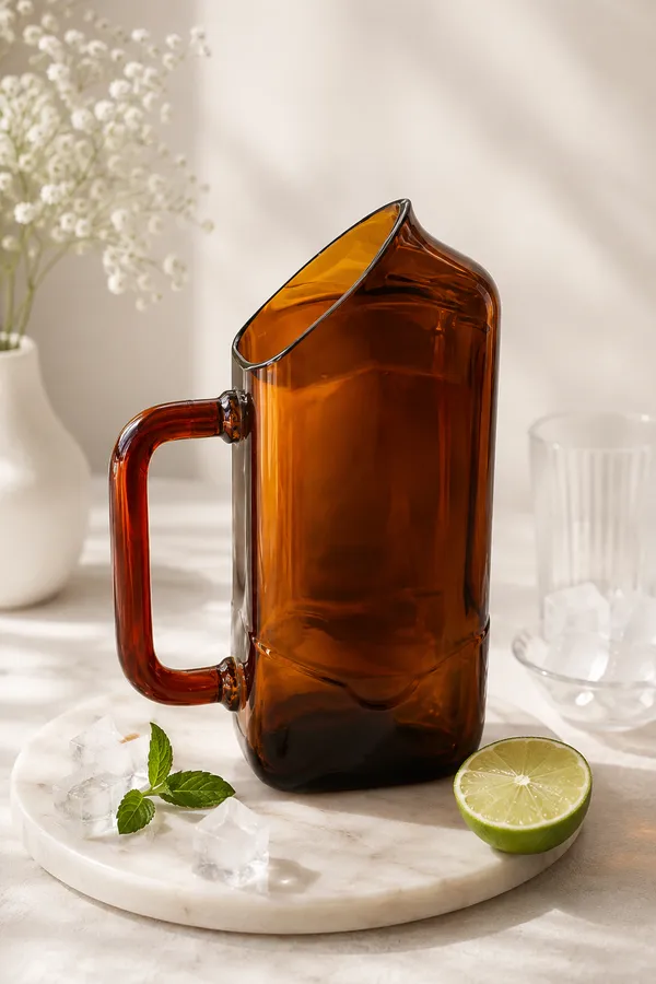 Upcycled_Ballantine’s®_Bottle_Serving_Jug_–_Amber_Glass_|_With_Handle
