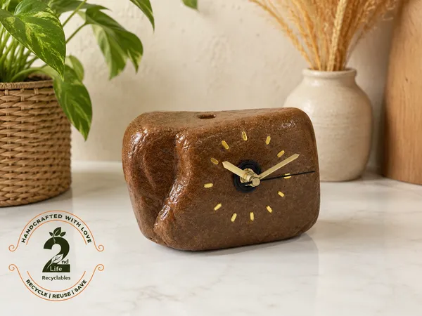 Upcycled_Natural_River_Stone_Clock_-_River_Rock_Brown