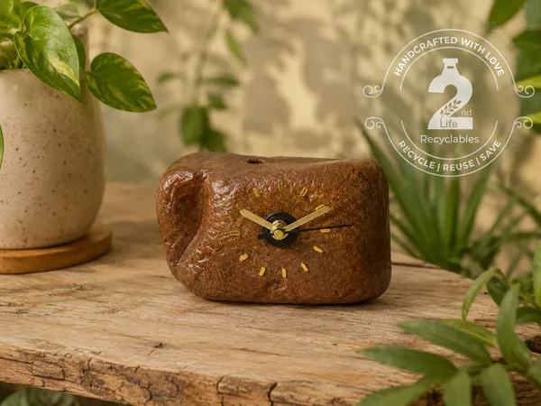 Upcycled_Natural_River_Stone_Clock_-_River_Rock_Brown