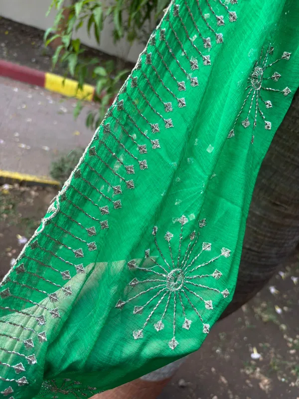 Green_naznin_embroidery_bits_work_dupatta_for_women