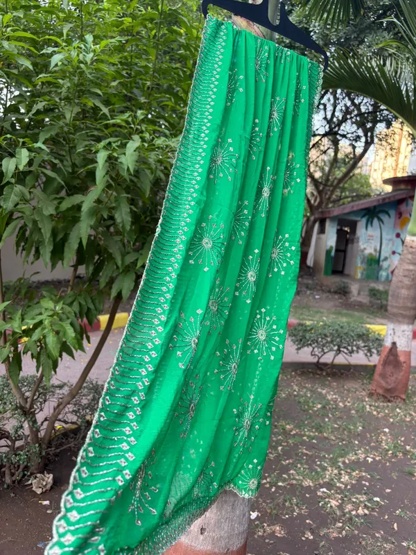 Green_naznin_embroidery_bits_work_dupatta_for_women